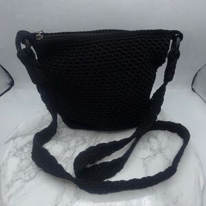 THE SAK Black Knit Crossbody Purse
